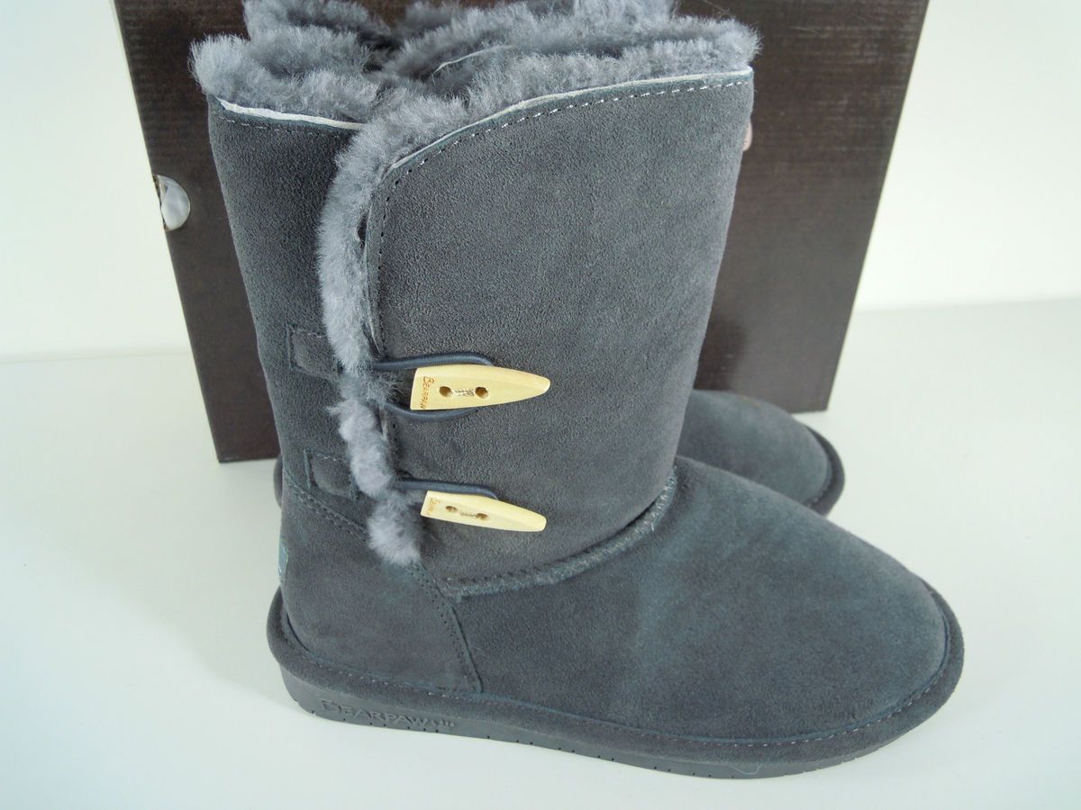 Bearpaw Abigail 682 W charcoal grau Damen Stiefel Winter gefuettert Gr