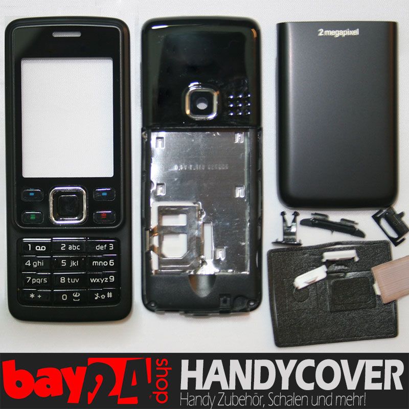 Cover Komplett Schale Gehäuse für Nokia 6300 6300i Schwarz +METALL