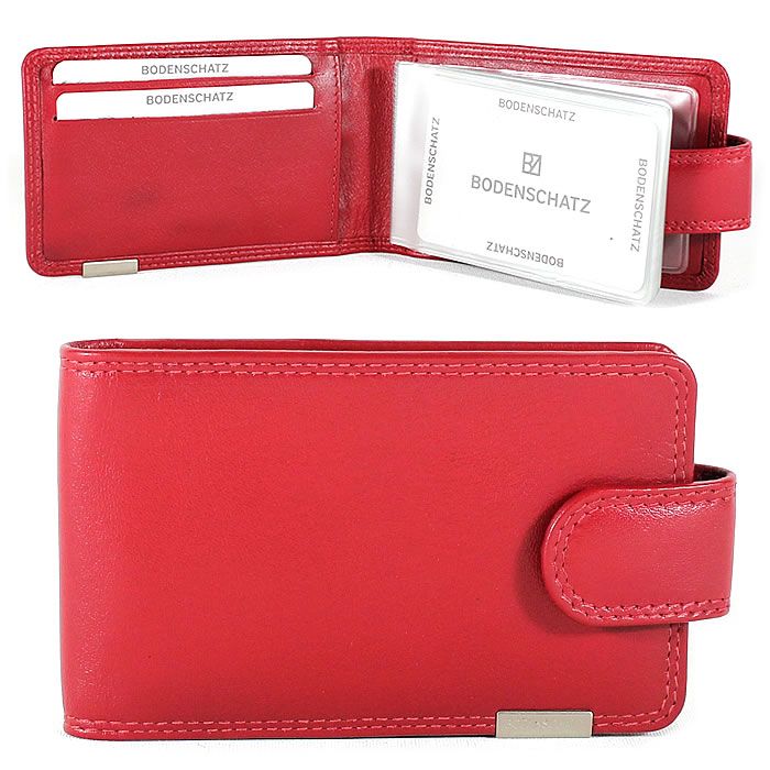 BODENSCHATZ Visitenkarten Karten Etui Rind Nappa Leder rot #8 673 13