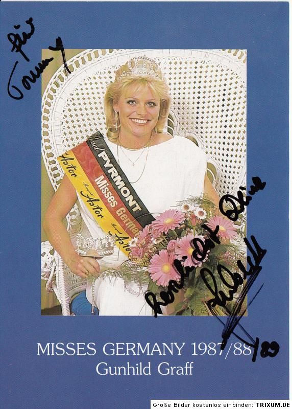 Gunhild Graff TOP AK 80er Jahre Orig. Sign. Miss Germany 1987/88