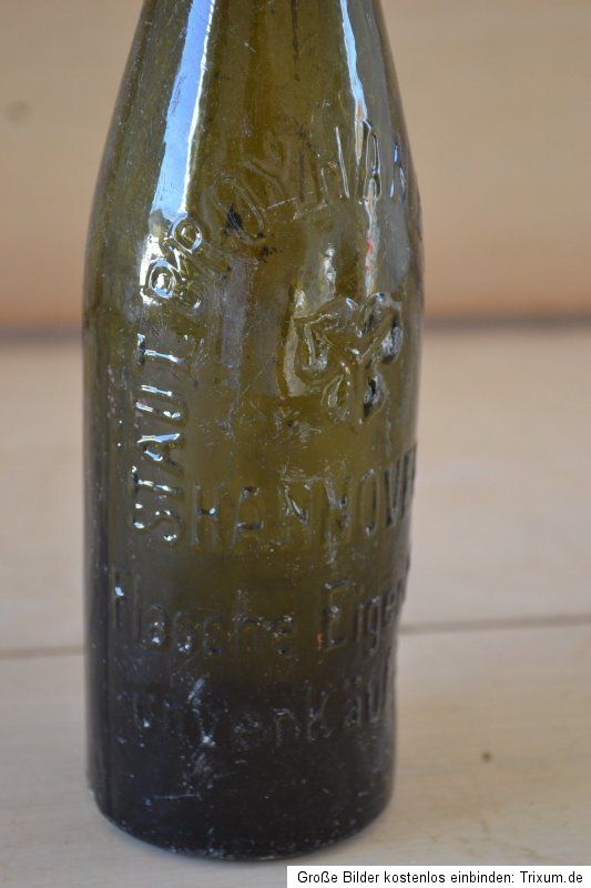 Antike BIERFLASCHE. Städt. BROY HAN Brauerei Hannover. Um 1900/20