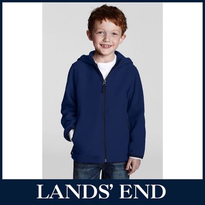 LANDS´ END Jungen Thermacheck Jacke Kapuzenjacke Polyester