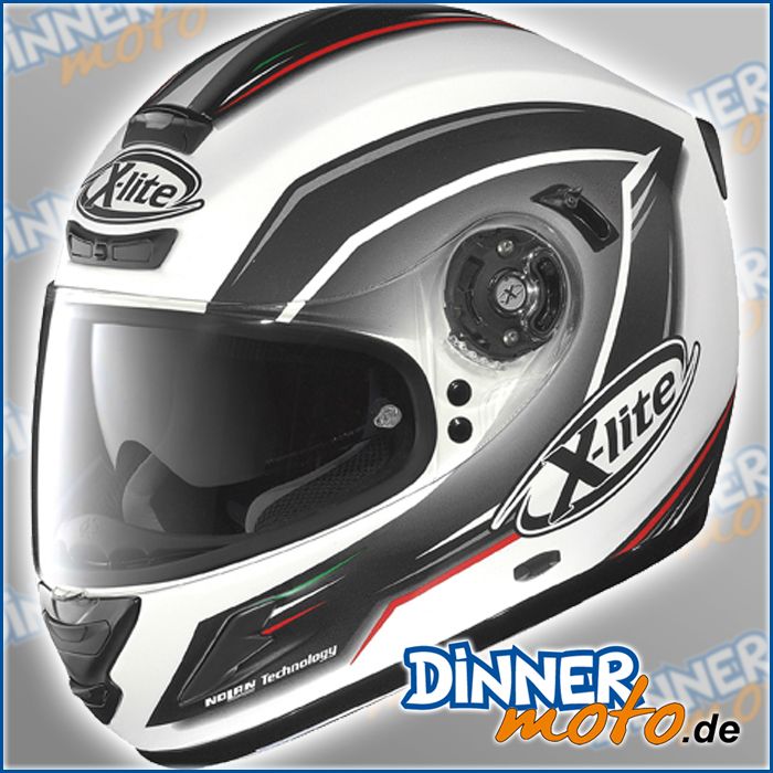 Lite Motorradhelm X 702 STREAM N COM mattweiß/grau Gr. L