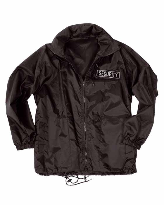 Windbreaker Security, Regenjacke schwarz  NEU 