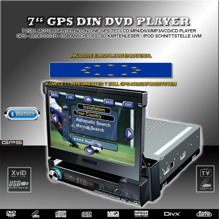 GPS NAVIGATION DVD 7 AUTORADIO BLUETOOTH NAVI MD710GB