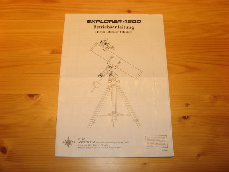 MEADE Explorer 4500 Newton Spiegelteleskop Tubus mit Alu Stativ