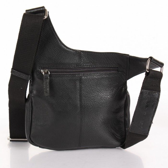 Leder Umhängetasche Schultertasche schwarz klein 6218