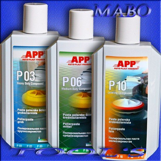 POLIERPASTE GROB MITTEL FEIN APP SCHLEIF POLITUR LACK CHROM 081301