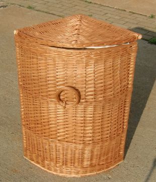 ECK Wäschekorb Wäschetruhe weide Rattan 42x42xH67cm