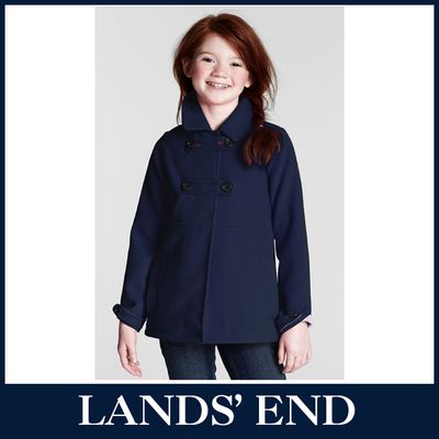 LANDS´ END Mädchen Kurzmantel Mantel Knopleiste Fleece