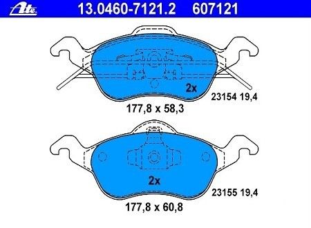 ATE Bremsbeläge 13.0460 7121.2 vorne FORD Focus I (DAW, DBW, DFW, DNW