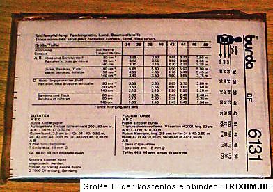 Burda Haremsdame Inderin Bauchtänzerin 6131 Gr.34 48