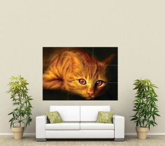 Ginger Tom Cat trippy Giant Poster Print X1078