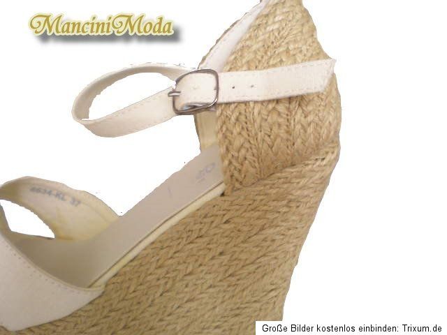 WEDGES ESPADRILLAS PUMPS BAST KEILABSATZ PLEATEAU CREAME 36 37 38 39