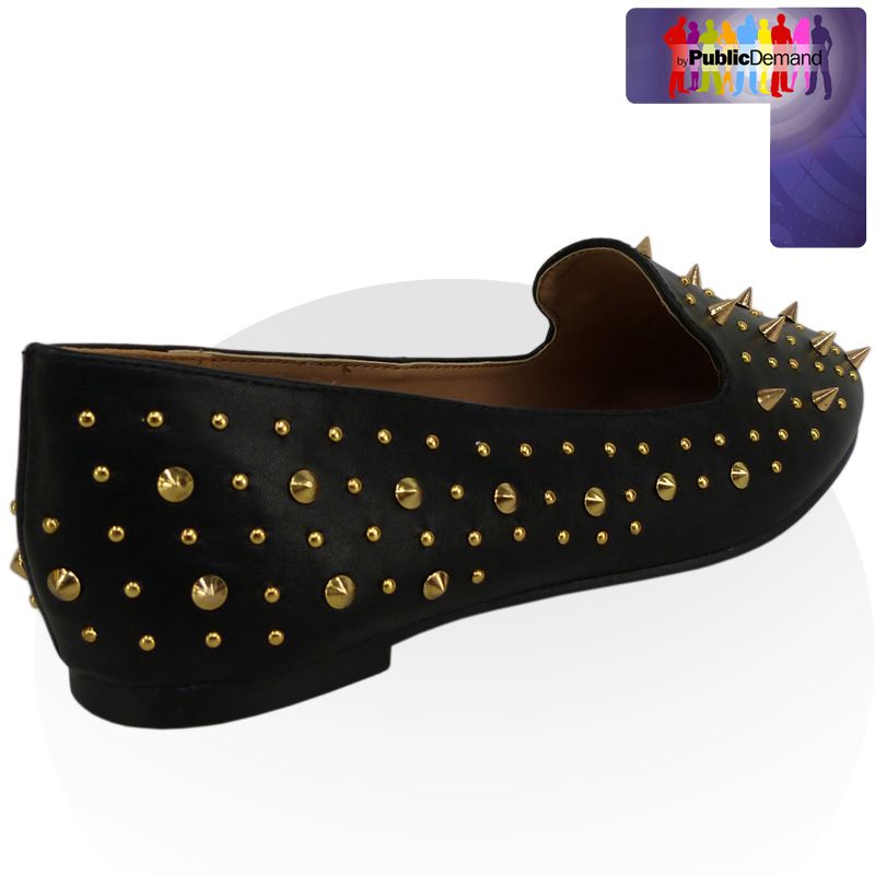 ByPublicDemand   F4 WOMENS LADIES SPIKE Nieten verziert FLAT FASHION