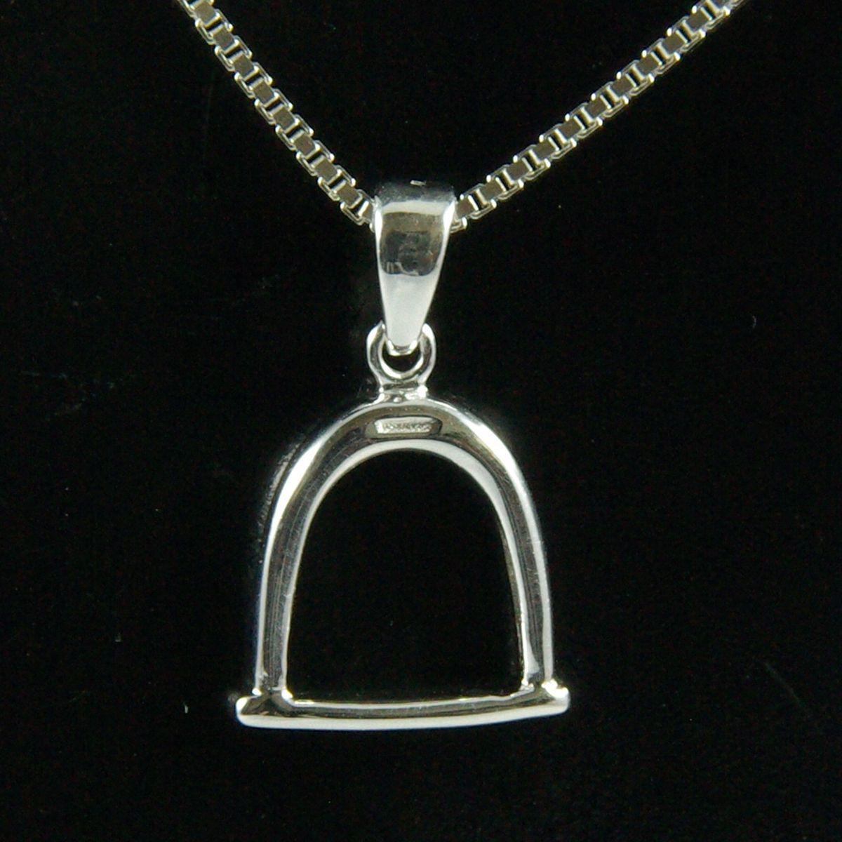 Silberanhänger Steigbügel massiv + Kette 925 Silber ~ pendant