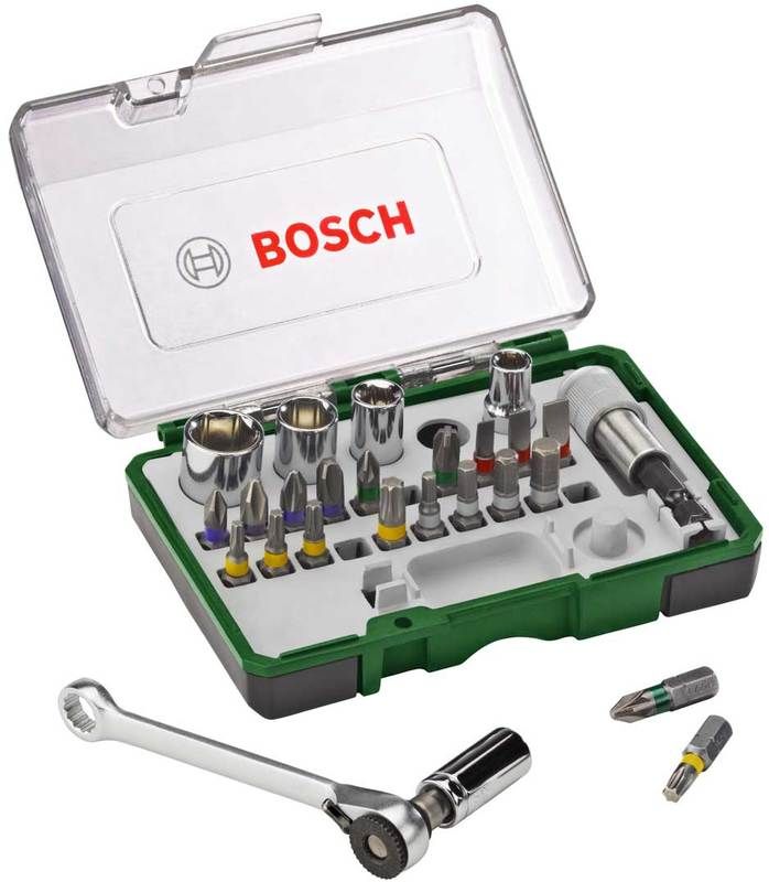 Bosch Bitratschen Set Bit Bitsatz Knarre Ratsche 27 tlg.