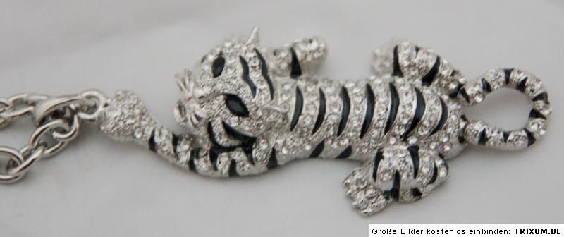 Nickelfrei XXL Tigerkette Tiger silber Gliederkette NEU