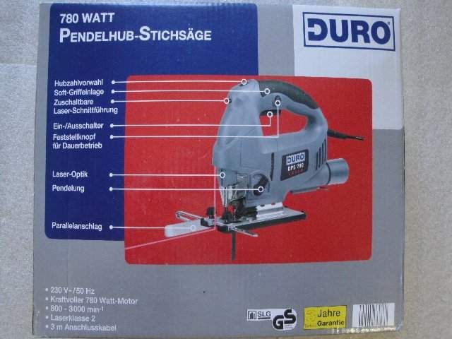 Duro   Pendelhub Stichsäge   DPS 780   Laser   NEU/OVP