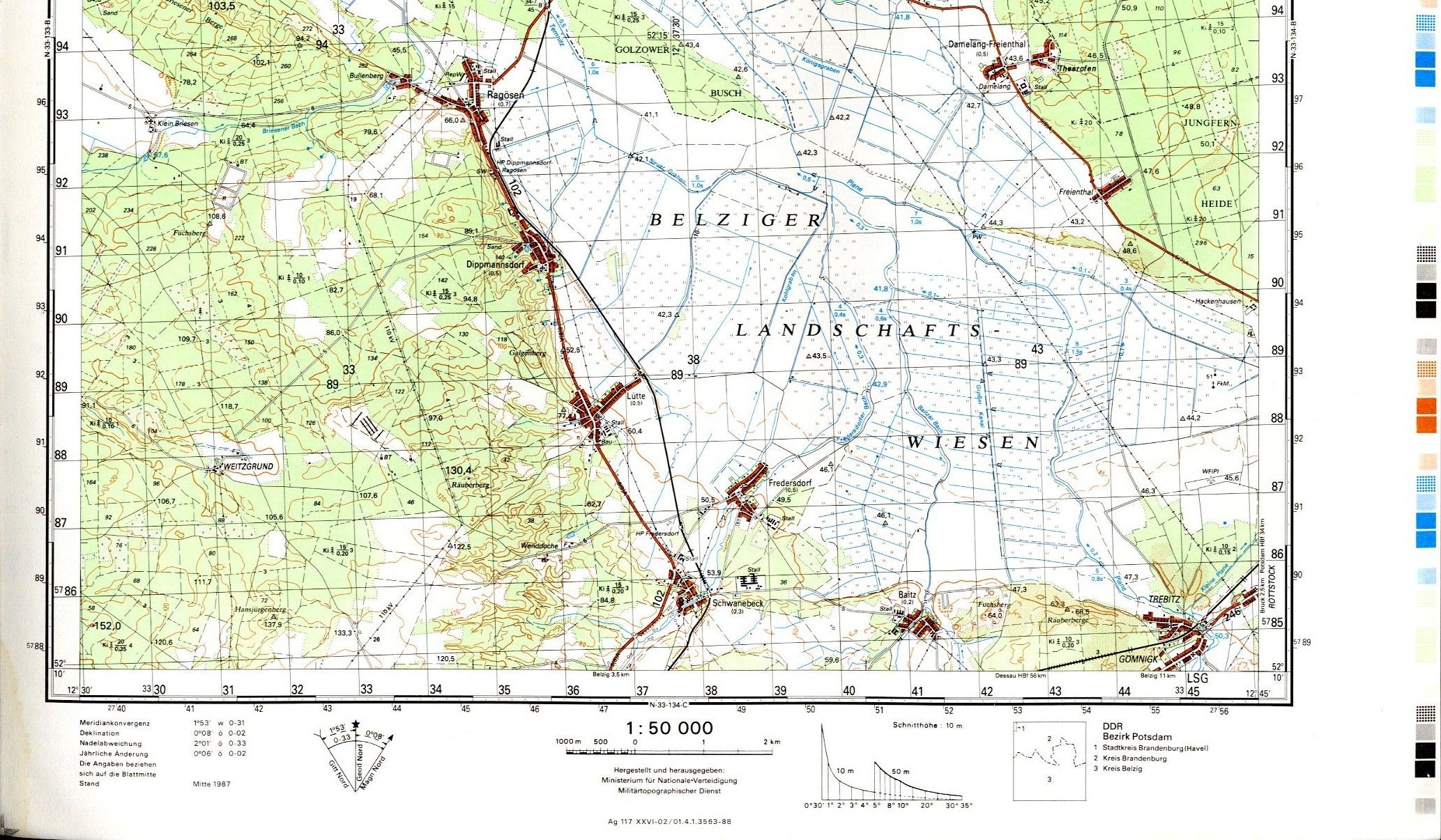 Lehnin,Michelsdorf,Krahne,Golzow,Cammer,Ragösen,Dippmannsdorf,Lütte