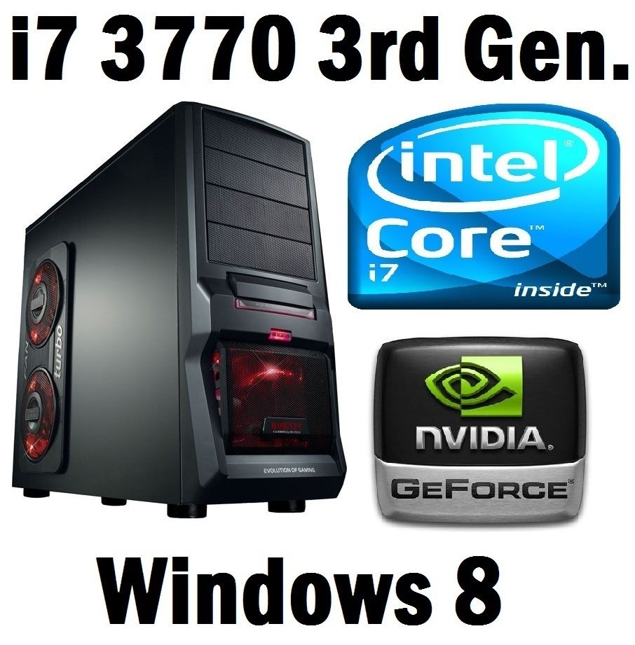 gamer pc Intel i7 3770k 4x3,5GHz 16gb ddr3 GTX650 2000 GB 2tb windows8