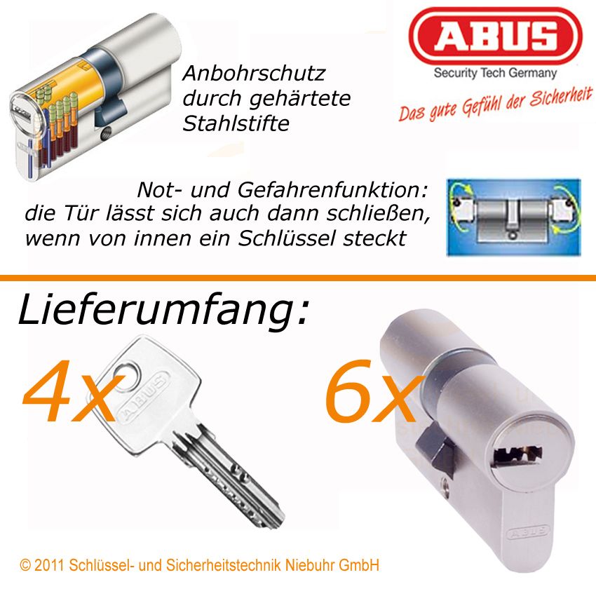 6x ABUS EC550 gleichschließend Profilzylinder Schloss Zylinder 4