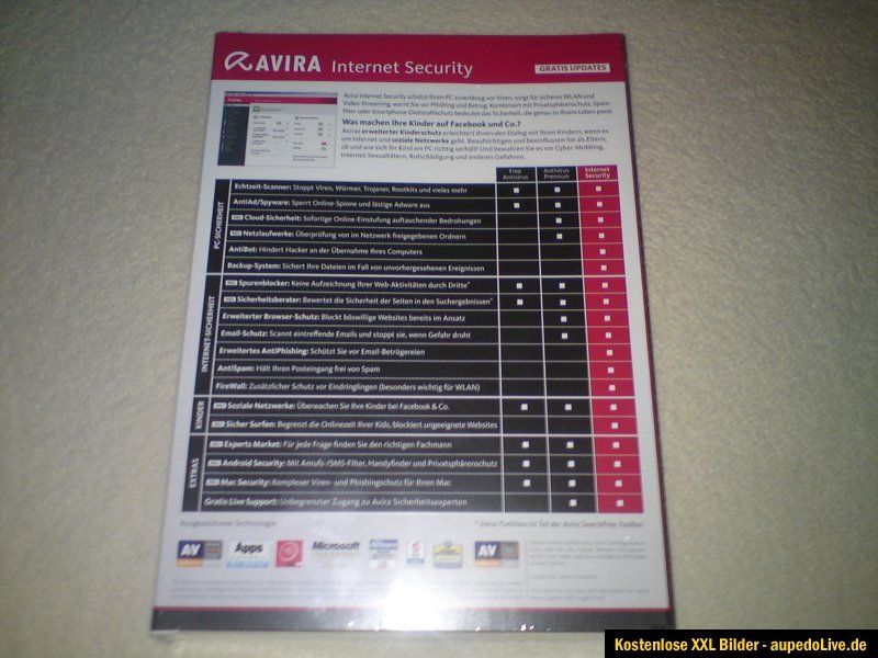 AVIRA INTERNET SECURITY 2013 für 1PC  1JAHRNEU /ORGINAL