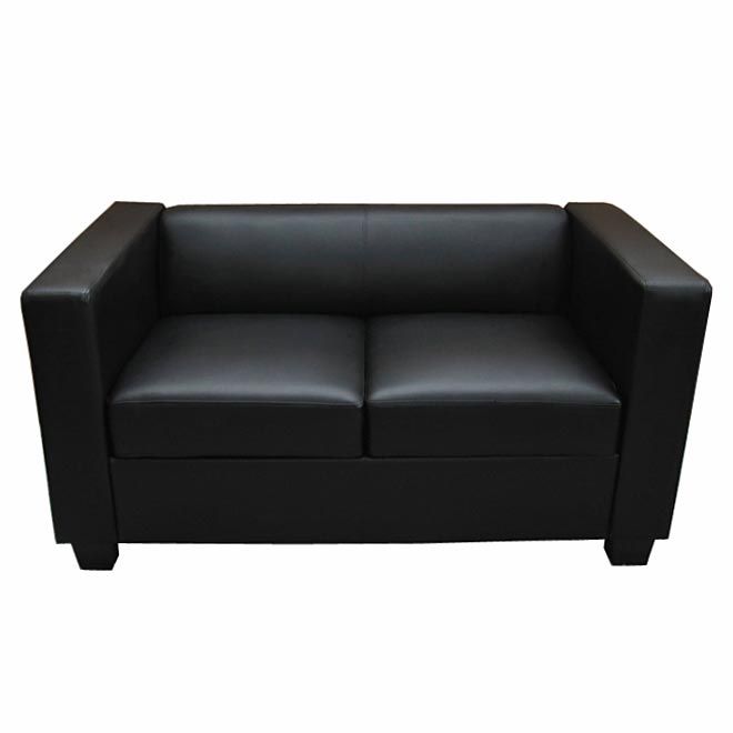 2er Sofa Couch Loungesofa M65, Leder, Kunstleder, Mikrofaser, creme