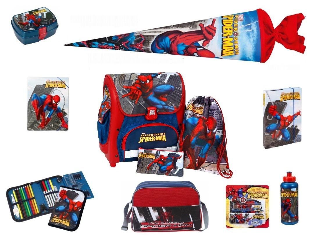 Set Spiderman 16tl Federmappe Sporttasche Schultuete 70 Ranzen 847 SW