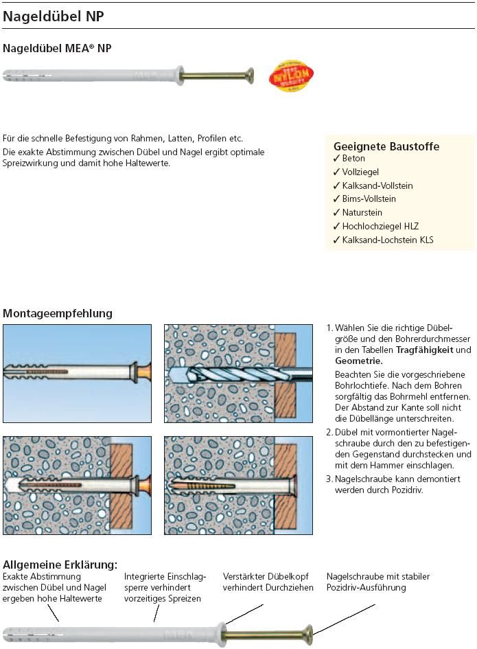 Nageldübel Schlagdübel Nagel Dübel Kreuzschlitz Schlag Nagel Dübel