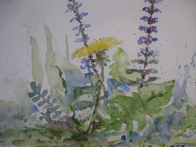 Aquarell   2 Blumenaquarelle, gerahmt