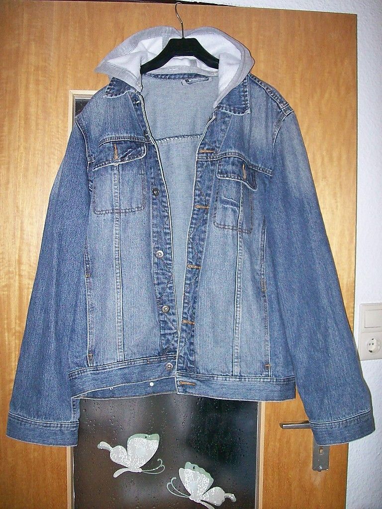 blaue Herren Jeansjacke mit Kapuze Gr. XL XXL *neuwertig*