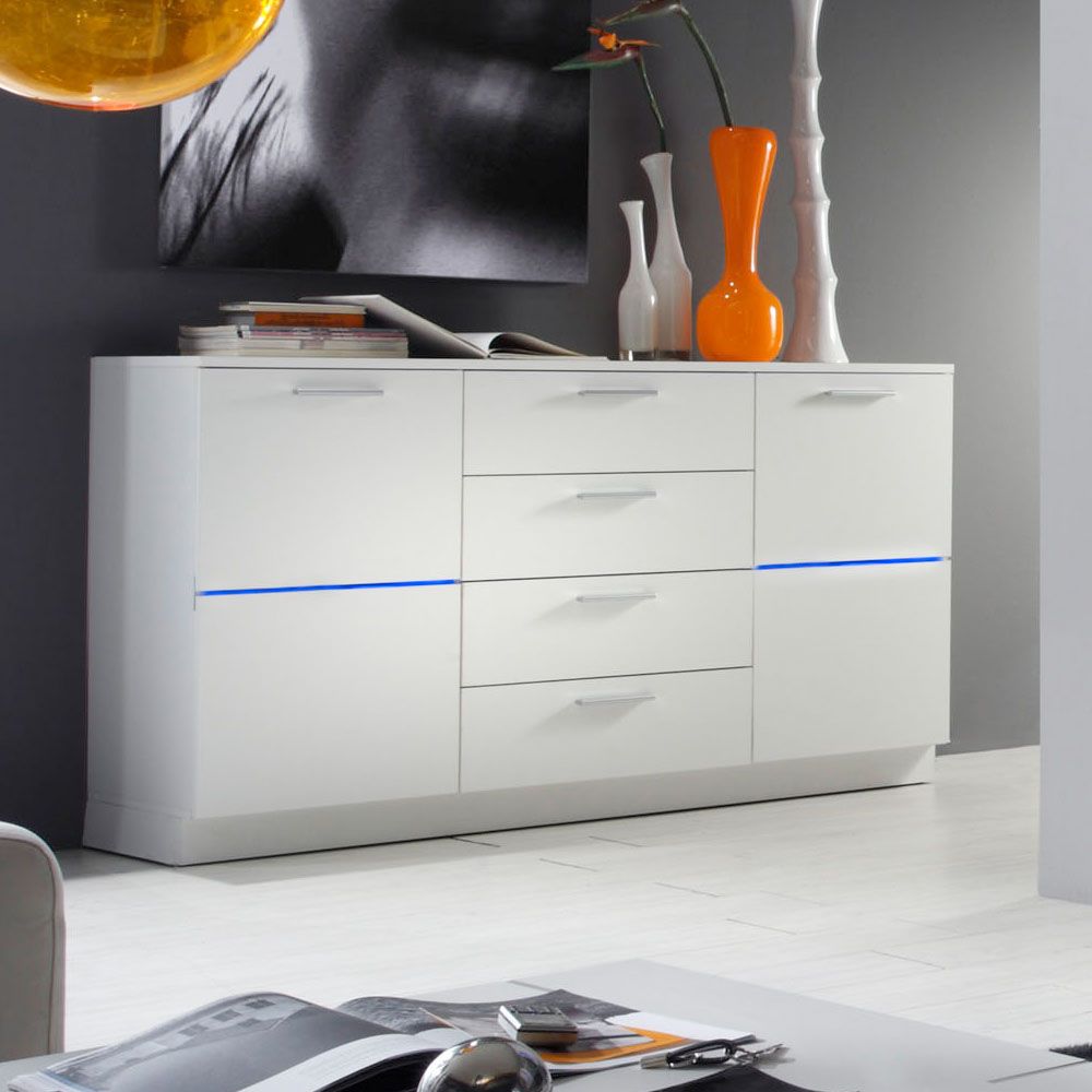 SIDEBOARD KOMMODE WOHNZIMMER ANRICHTE BRISTOL WEISS sofort lieferbar