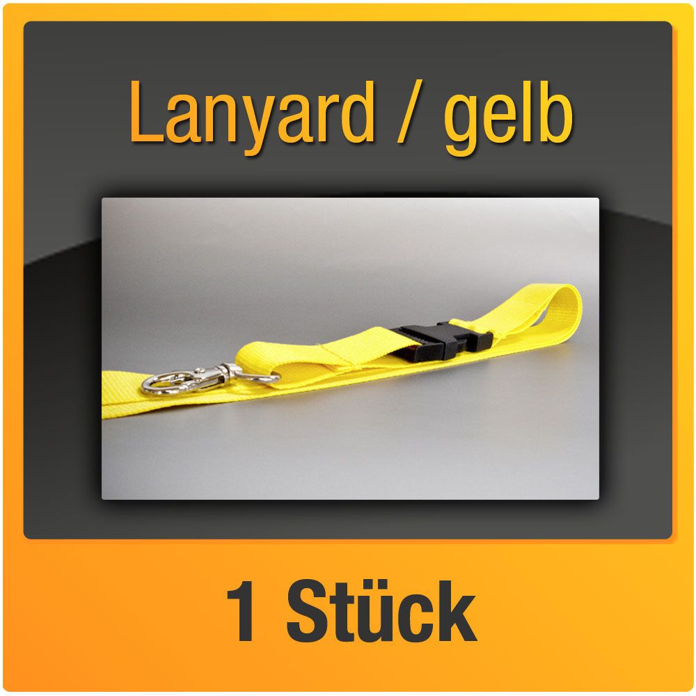 Lanyard Schlüsselband Keyholder unbedruckt gelb