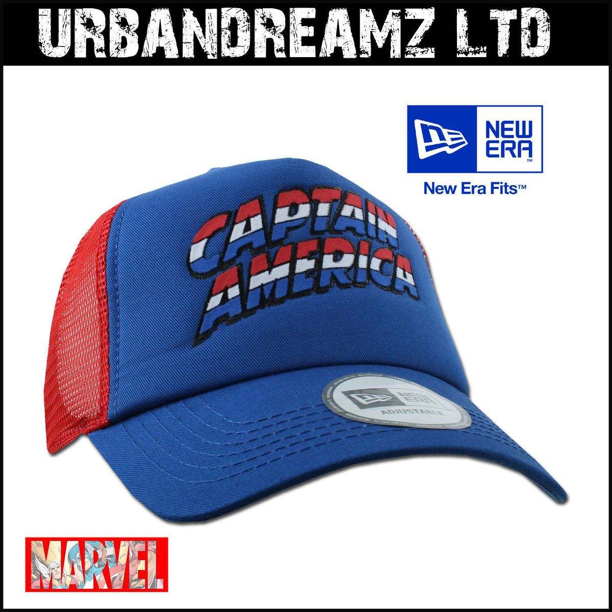 ERA TRUCKER CAP CAPTAIN AMERICA FRESH TRUCKER OFFICIAL MARVEL OSFA 877