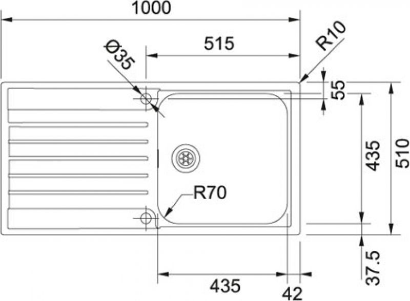 Franke Edelstahlspüle Argos AGX 611 100 G Spüle Einbauspüle