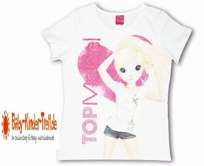 Mädchen Kinder T Shirt Top Model Weiss Nadja