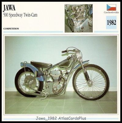 Motorcycle Fact Card 1982 Jawa 500 Speedway Twin Cam