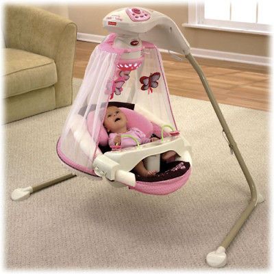 Fisher Price PAPASAN BUTTERFLY MOCHA CRADLE SWING STARLIGHT ~BRAND NEW