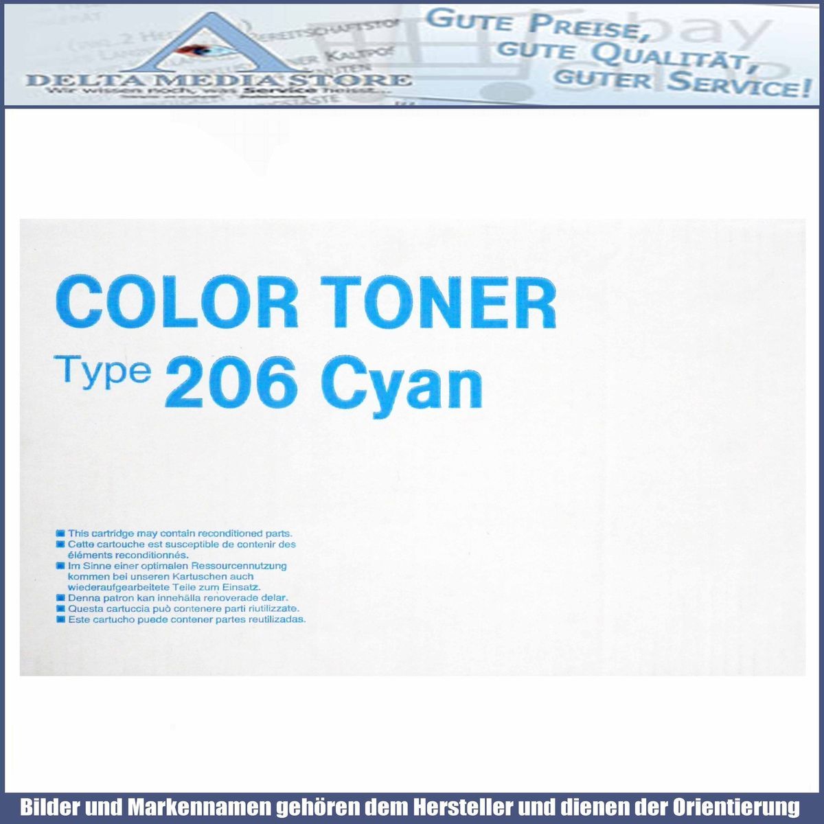 Color Toner Type 206, G905 64, RH98Z28540AC2, 400995, Ricoh Toner cyan