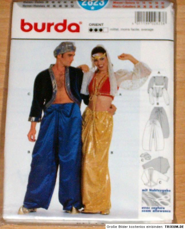 Burda Haremsdame + Haremswächter 2823 Gr.38 42