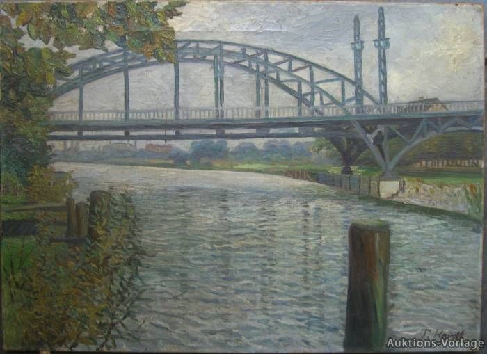 BERLIN FREYBRÜCKE SPANDAU HEERSTRASSE° IMPRESSIONIST UM 1920