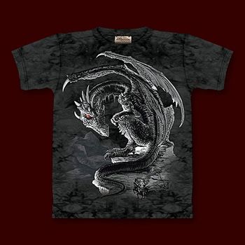 Fantasy Drachen T Shirt Herren Vergebene Tapferkeit