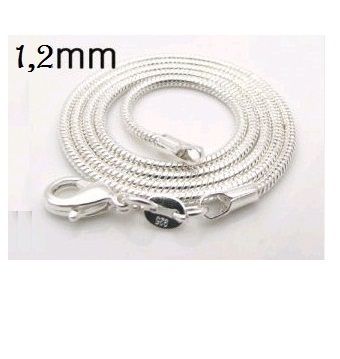 42 cm Schlangen Kette 925 Silber 1,2 mm Silberkette, poliert, neu