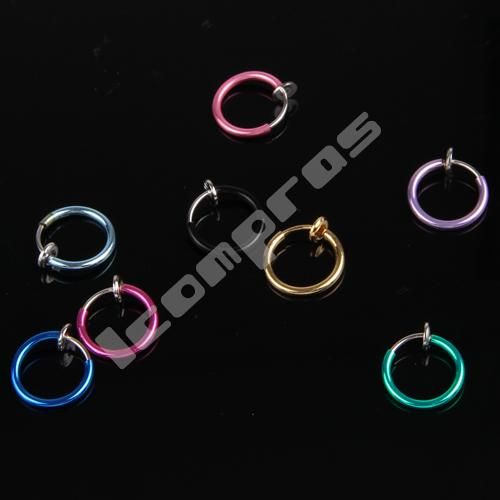 Stk. 13mm Clip On Piercing Farbig Fake Lippenpiercing