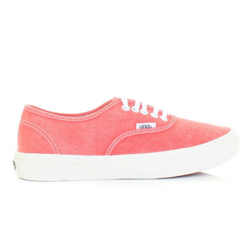 Damen Vans Authentic Schuhe Turnschuhe Schmal Koralle Schnürbar