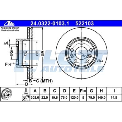 BMW 5 7 E34 E32 Touring »vorn« ATE BREMSSCHEIBEN POWER DISC