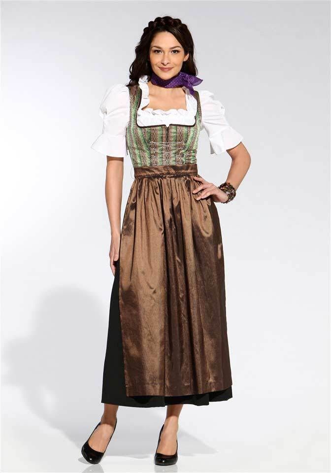 Berwin & Wolff ++ Dirndl mit Schürze ++ grün bronze ++ neu