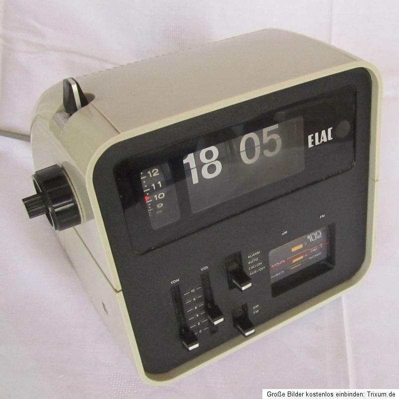 ELAC RD 100 Radio Klappzahlen Uhr Flip Clock Radio Space Age Panton