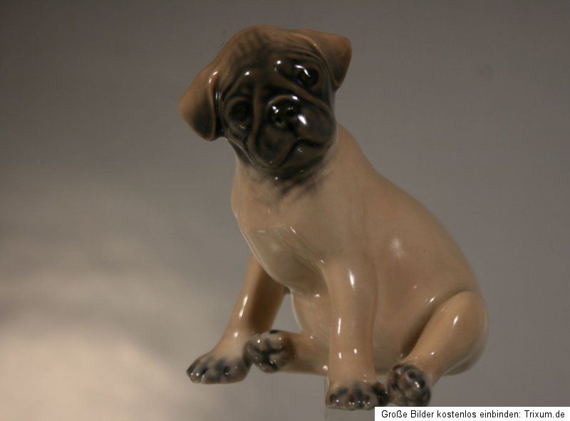 selten  T. MADSEN MOPS WELPE Porzellanfigur ROYAL COPENHAGEN   pug